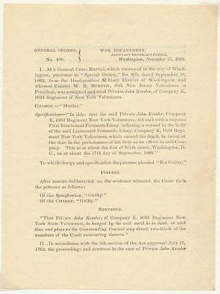 Item #22504 General Orders, No. 186. GENERAL ORDERS -- CIVIL WAR