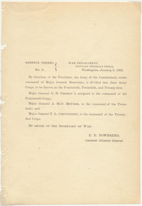 General Orders, No. 9 | GENERAL ORDERS -- CIVIL WAR