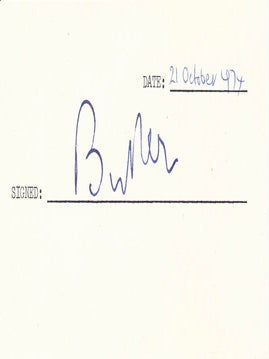 Item #22637 Signature. Richard Austin BUTLER