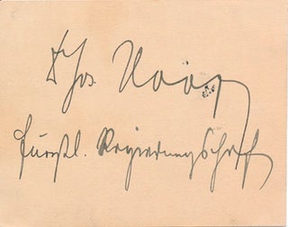 Item #22667 Signature and Title. Franz Josef HOOP