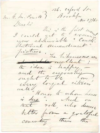 Item #22683 Autograph Letter Signed. Theodore CUYLER
