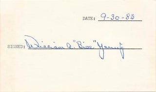 Item #22727 Signature / Autograph Note (unsigned). William A. "Bill" YOUNG, 1914-?