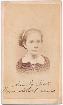 Item #22729 Inscribed Photograph Signed. Ann E. LEAK, 1842-?