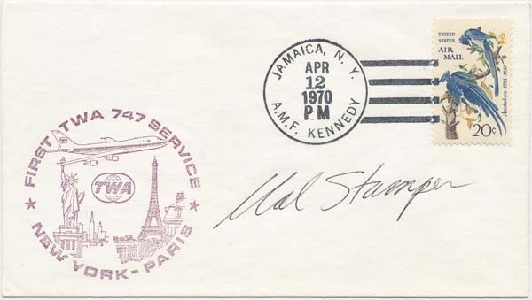 Item #22734 Signed Postal Cover. Malcolm T. STAMPER.