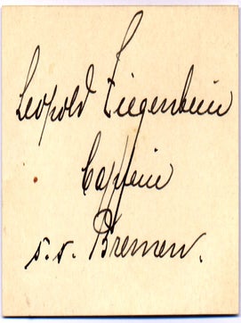 Item #22777 Signature and Rank. Leopold ZIEGENBEIN