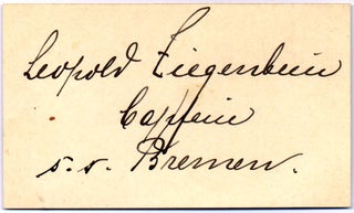 Item #22777 Signature and Rank. Leopold ZIEGENBEIN