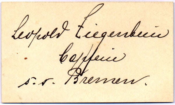 Item #22777 Signature and Rank. Leopold ZIEGENBEIN.