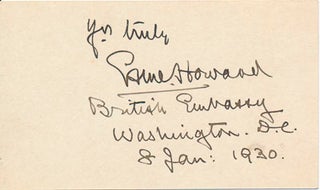 Item #22781 Signature and Inscription. Sir Esme HOWARD