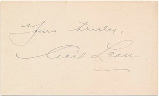 Item #22790 Signature and Inscription. Cecil LEAN