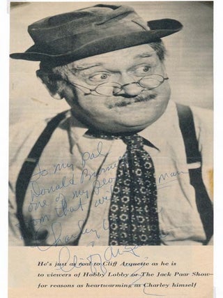 Item #22804 Inscribed Photograph Signed. Cliff ARQUETTE