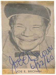 Item #22819 Photograph Signed. Joe E. BROWN