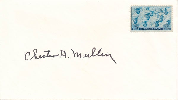 Item #22981 Signed Postal Cover. Chester A. MULLEN.