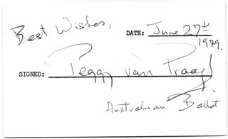 Item #23002 Signature. Peggy VAN PRAAGH