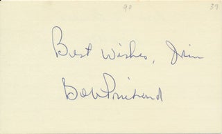 Item #23128 Signature and Inscription. Bob PRICHARD