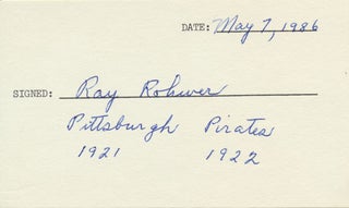 Item #23136 Signature and Inscription. Ray ROHWER