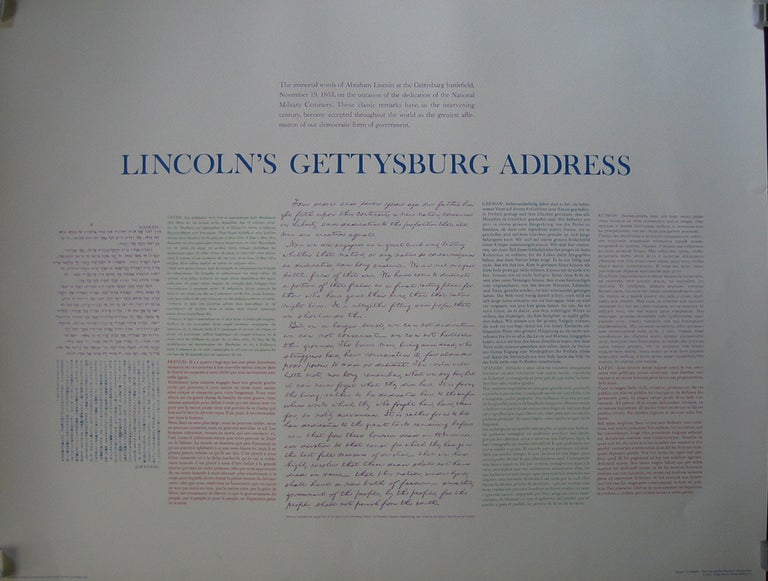 Item #23936 Lincoln's Gettysburg Address: The immortal words of Abraham Lincoln at the Gettysburg battlefield, November 19, 1863, on the occasion of the dedication of the National Military Cemetery. Abraham LINCOLN.