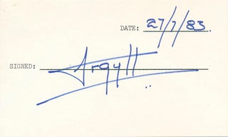Item #23949 Signature. Ian CAMPBELL, 12th Duke of Argyll