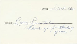 Item #23952 Signature and Inscription. Larry ROSENTHAL
