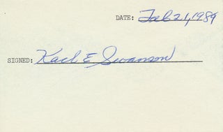 Item #23961 Signature. Karl E. SWANSON