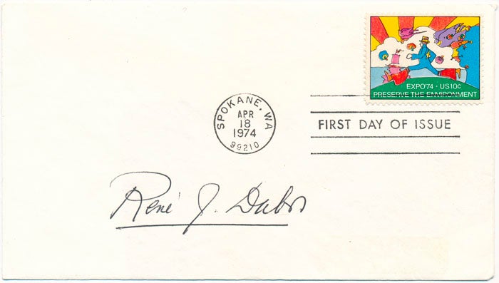 Item #24302 Signed First Day Cover. Rene J. DUBOS.