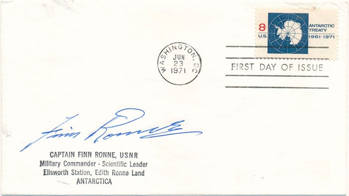 Item #24358 Signed First Day Cover. Finn RONNE.