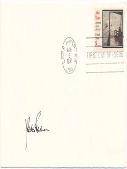 Item #24409 Signed First Day Cover. John Carter BROWN