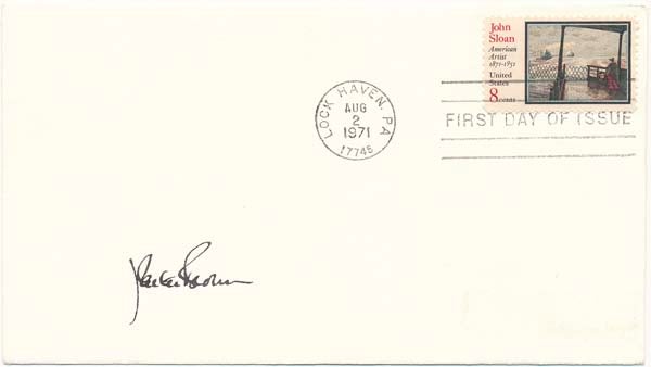 Item #24409 Signed First Day Cover. John Carter BROWN.