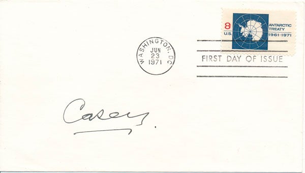 CASEY, Richard G., Baron (1890-1976) - Signed First Day Cover