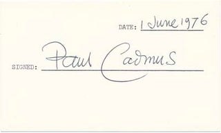 Item #24559 Signature. Paul CADMUS