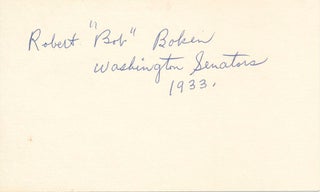 Item #24561 Signature. Robert "Bob" BOKEN