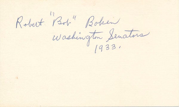 Item #24561 Signature. Robert "Bob" BOKEN.