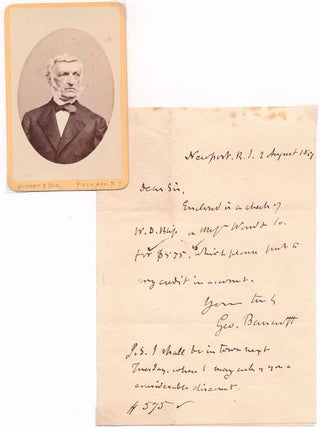 Item #24596 Autograph Letter Signed / Carte-de-visite. George BANCROFT