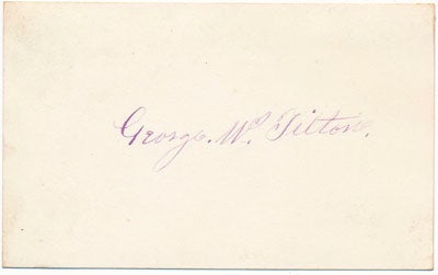 Item #24609 Signature. George W. TILTON.