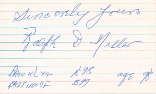 Item #24718 Signature and Salutation. Ralph D. MILLER