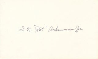 Item #24734 Signature. Fred N. "Pat ANKENMAN, " Jr