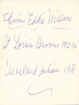 Item #24741 Signature and Inscription. Edwin "Eddie" MILLER