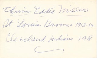 Item #24741 Signature and Inscription. Edwin "Eddie" MILLER