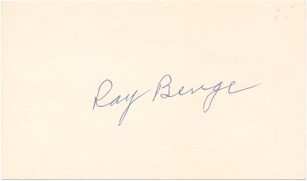 Item #24789 Signature. Raymond A. "Ray" BENGE.