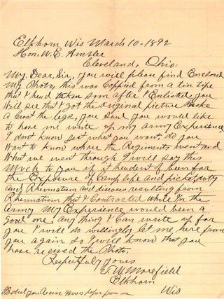 Item #24798 Autograph Letter Signed. Thomas W. MOREFIELD