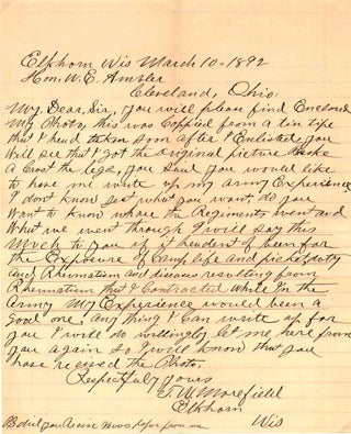 Item #24798 Autograph Letter Signed. Thomas W. MOREFIELD, 1850-?
