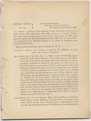 Item #24813 General Orders, No. 43. GENERAL ORDERS -- CIVIL WAR, Abraham LINCOLN