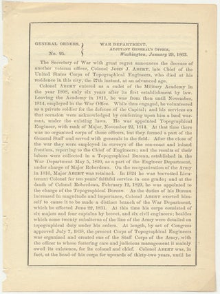 Item #24814 General Orders, No. 25. GENERAL ORDERS -- CIVIL WAR, L. THOMAS