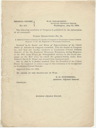 Item #24911 General Orders, No. 211. GENERAL ORDERS -- CIVIL WAR, E. D TOWNSEND
