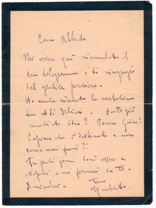 Item #25101 Autograph Letter Signed. Umberto GIORDANO