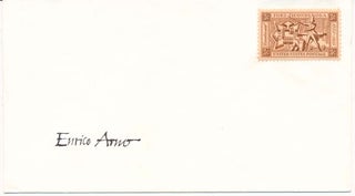 Item #25182 Signed Postal Cover. Enrico ARNO