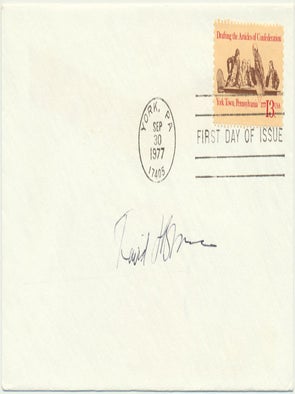 Item #25194 Signed First Day Cover. David J. BLOSSOM