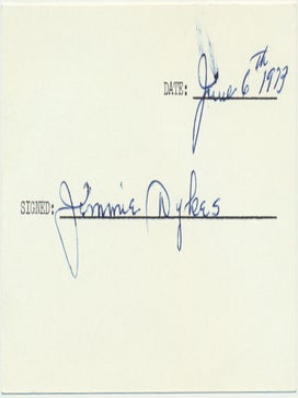Item #25197 Signature. Jimmie DYKES