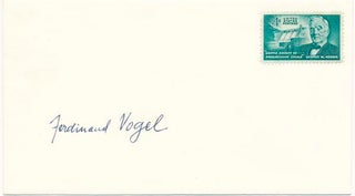 Item #25303 Signed Postal Cover / Autograph Note Signed. Ferdinand VOGEL