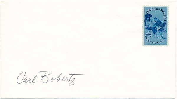 Item #25504 Signed Postal Cover / Typed Letter Signed. Carl BOBERTZ.