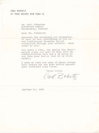 Signed Postal Cover / Typed Letter Signed.